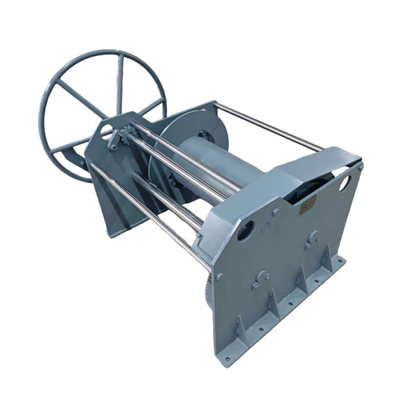 100 kN Manual Marine Pulling Winch with 150 m Rope Capacity