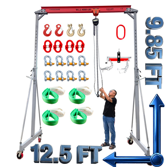 Adjustable Gantry Crane Kit 4400 LBS - 12.5 FT