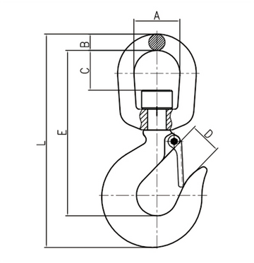 322 Alloy/322 Carbon Swivel Hook - 0