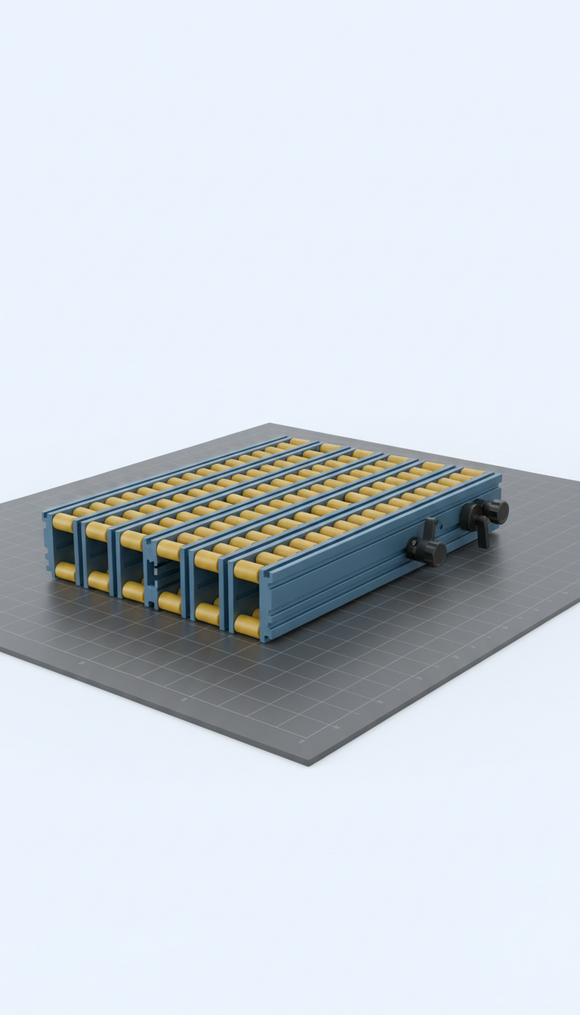 Precision Roller Track System with Adjustable Rails