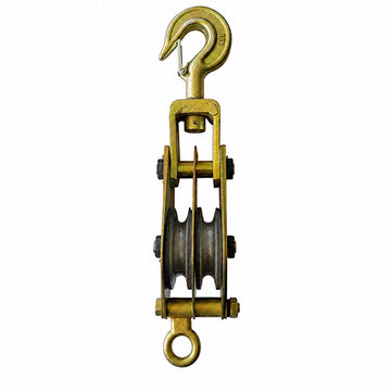 Double-Sheave Hook-Type Power Line Pulley Block