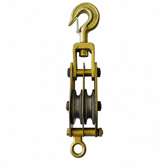 Double-Sheave Hook-Type Power Line Pulley Block