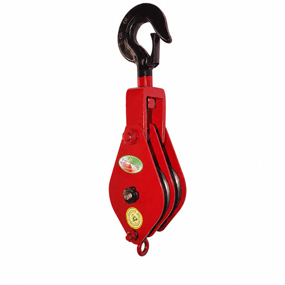 Double-Sheave Pulley Block with Hook