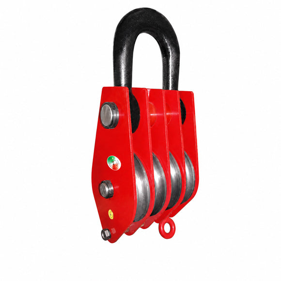 Four-Sheave Pulley Block with Lifting Eye