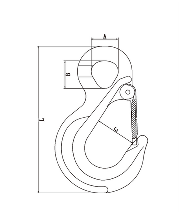 G80 Eye Hook with Safety Latch - 0