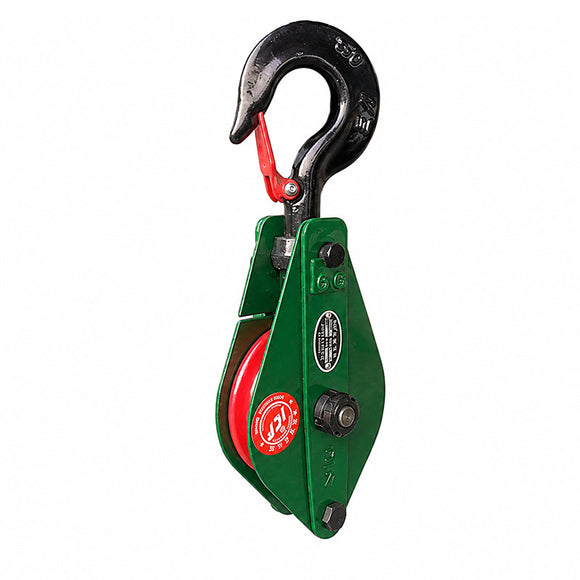 Heavy-Duty Single-Sheave Snatch Block with Hook