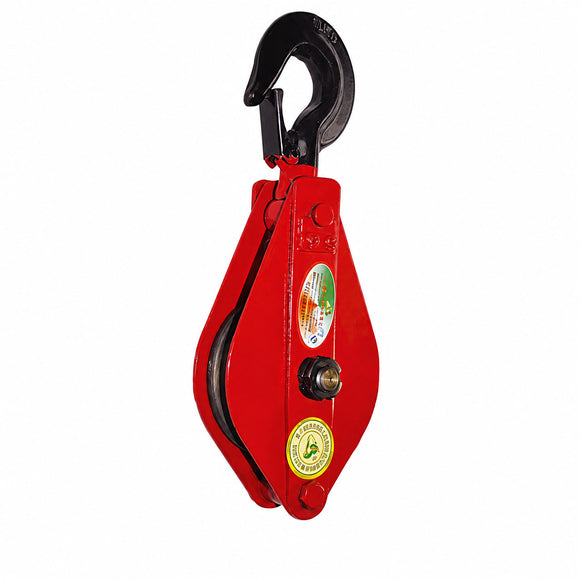 Single-Sheave Closed Snatch Block with Hook