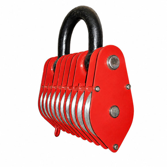 Ten-Sheave Pulley Block with Lifting Eye