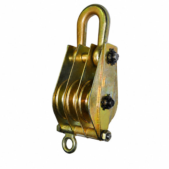 Triple-Sheave Eye-Type Power Line Pulley Block