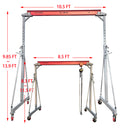 Extra Large Adjustable Gantry Crane, Capacity 2000 LBS  Width 10.5 FT with Manual Hoist and Rigging Product-2