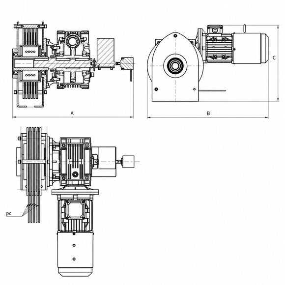 300 kg Multi-Rope Stage Batten Winch